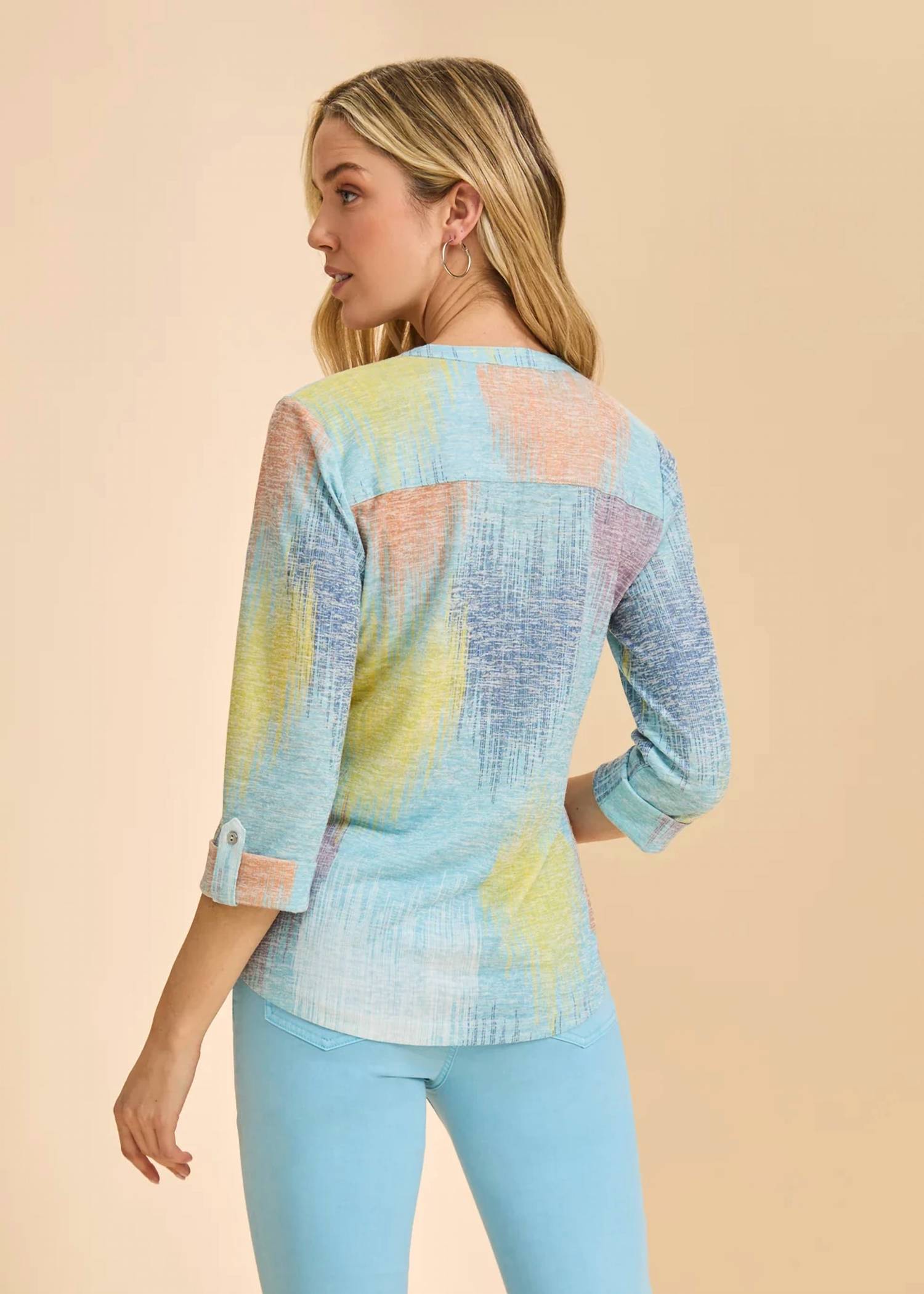 Fdj - Abstract Print Henley Top
