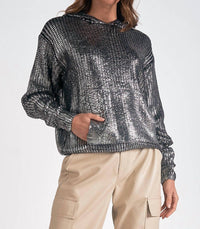 Elan - Metallic Sweater Hoodie