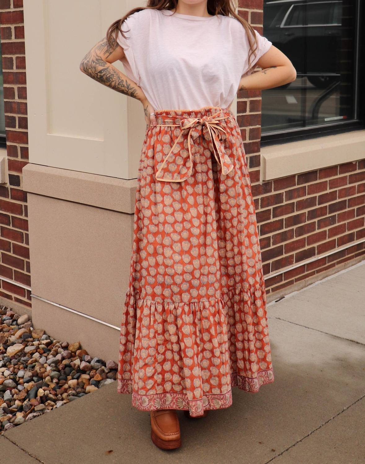 Victoria Dunn - Addison Trim Hem Midi Skirt