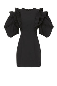 RHODE Varja Ruffled Mini Dress in black - women's dress - view 5