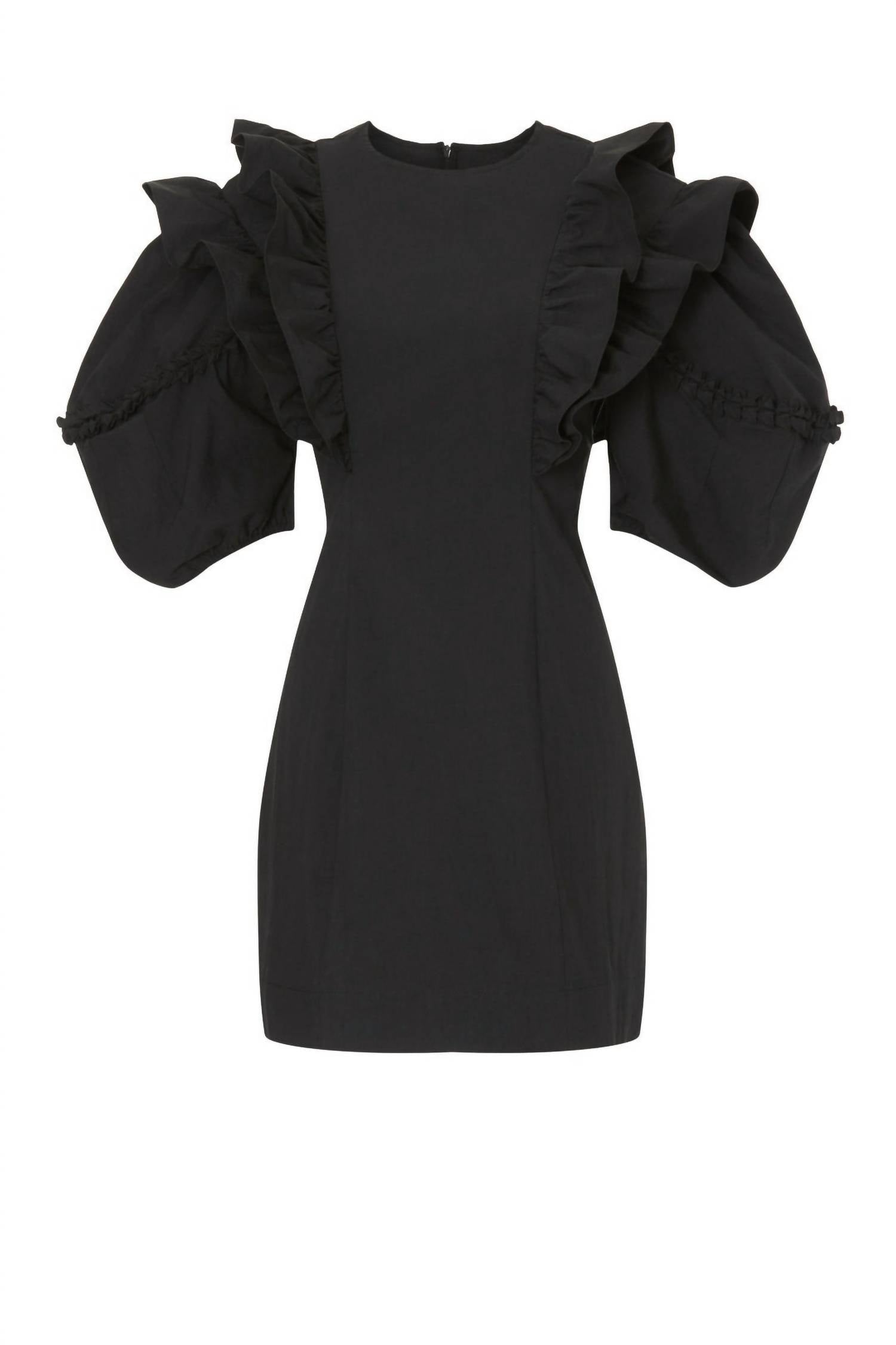 RHODE Varja Ruffled Mini Dress in black - women's dress - view 5