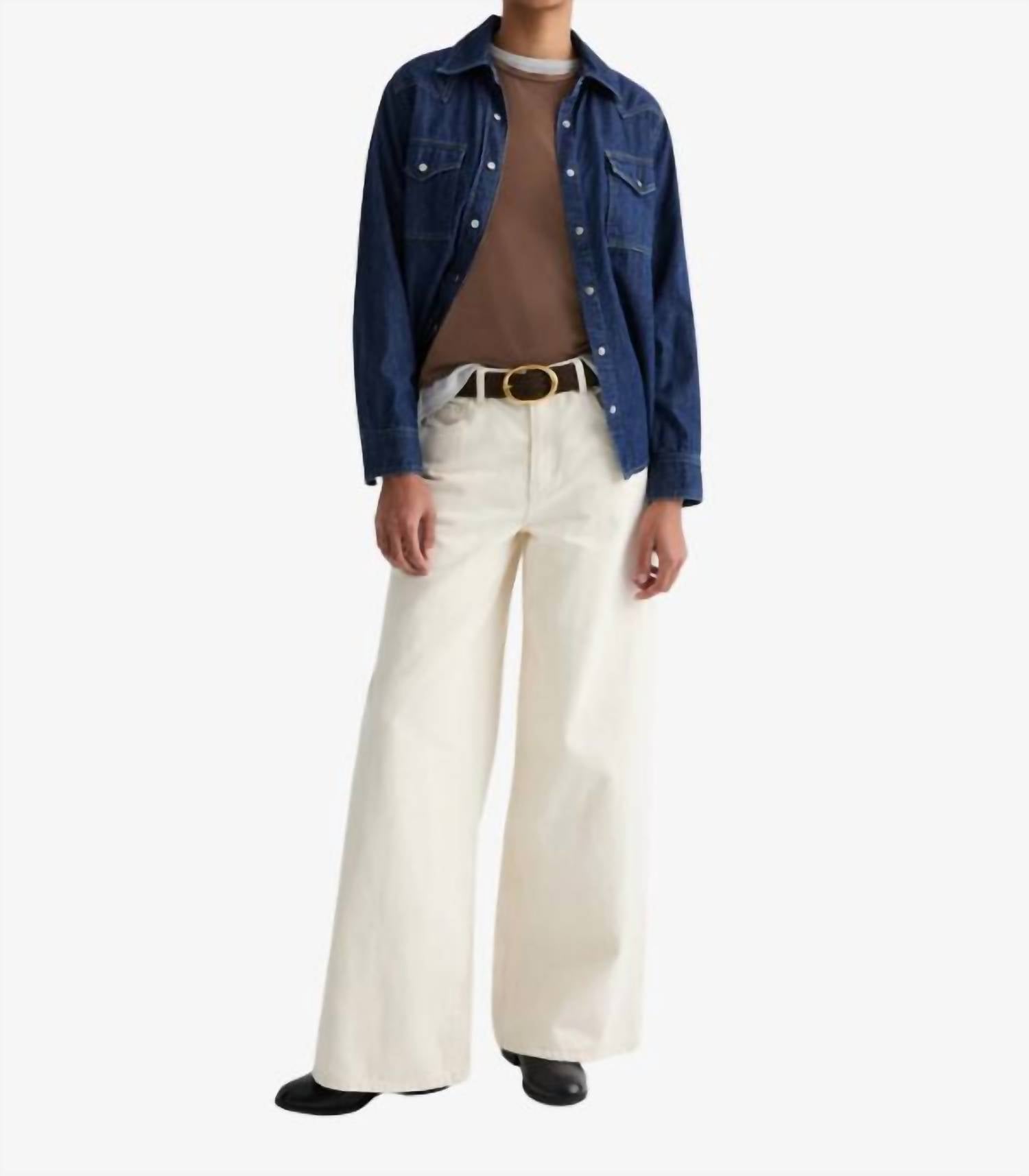 TWP Tiny Dancer Wide Leg Jeans in natural - women's jeans - view 4