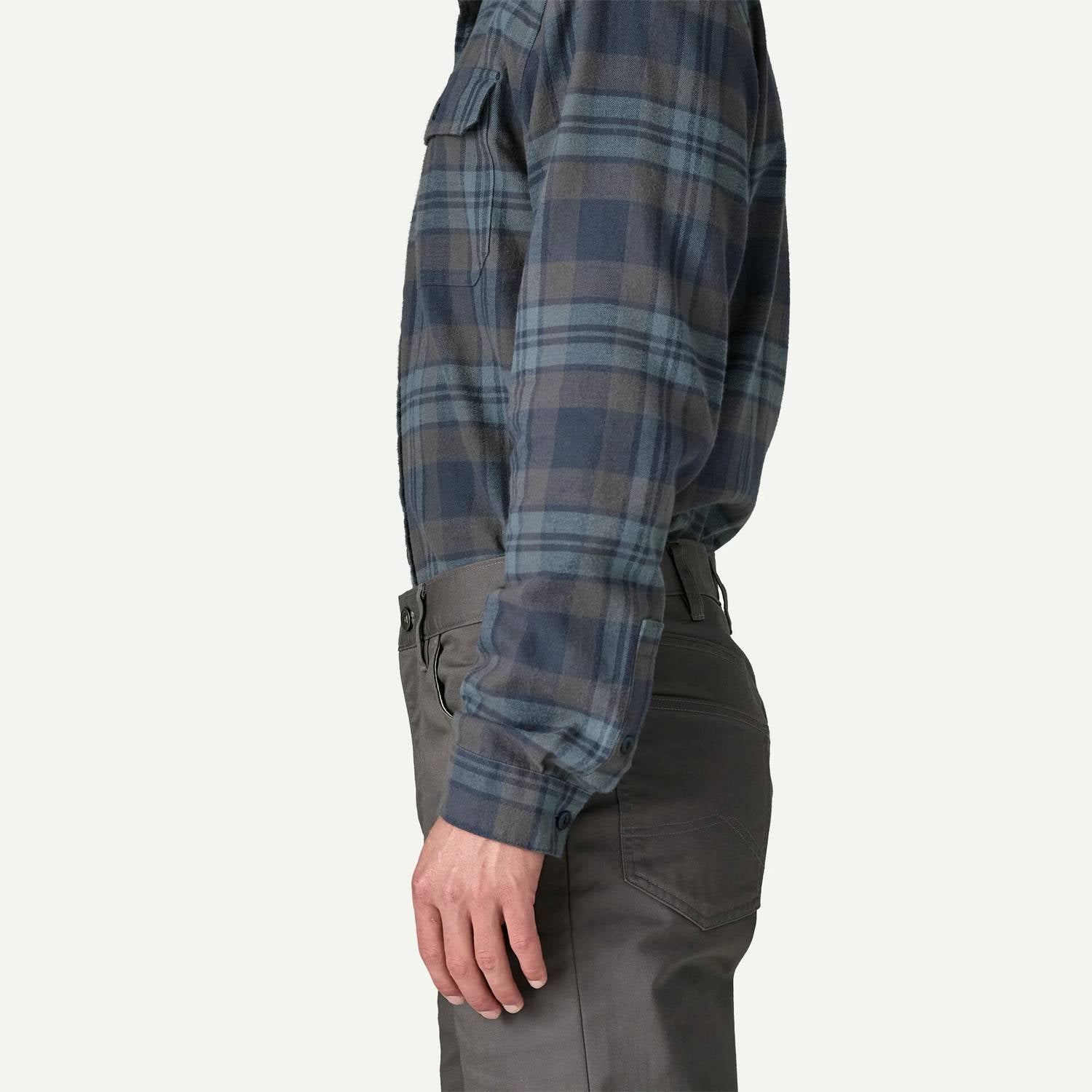 Patagonia Lightweight Fjord Flannel Shirt in smolder blue - men's shirt - alternate view