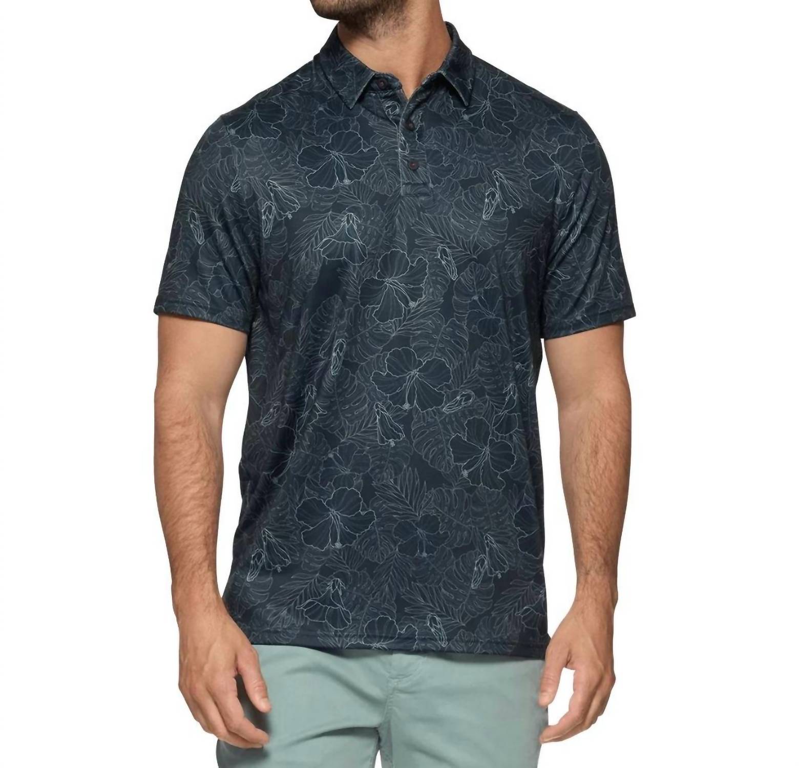 Flags & Anthem - Manteca Floral Print Performance Polo