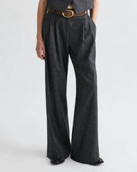 TWP Sulli Chevron Flannel Pants in medium heather grey - women's pants - detail view