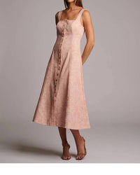 Hevron - Kya Button‑front Midi Dress Dress