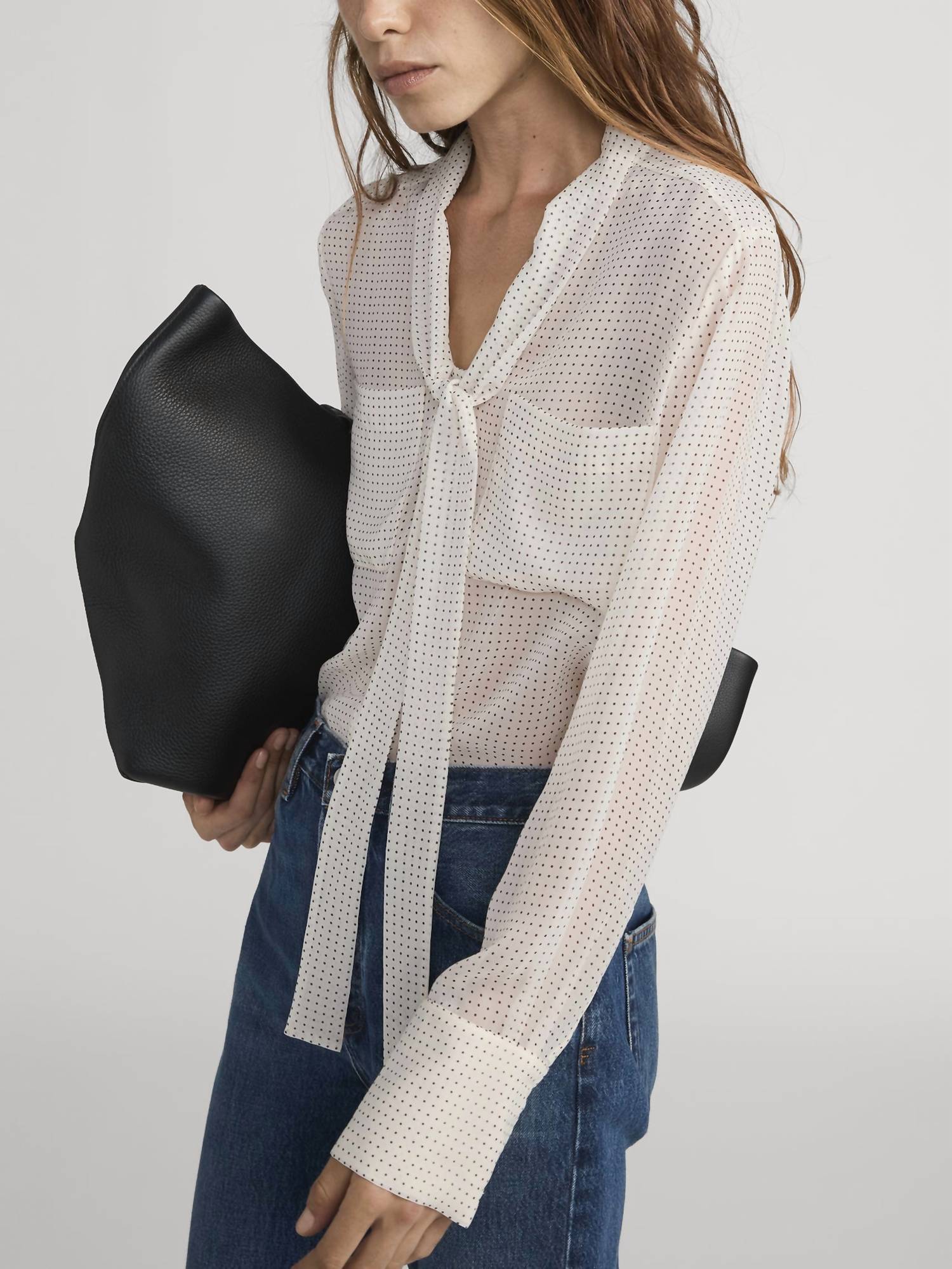 Frame - The Modern Tie Polka Dot Blouse