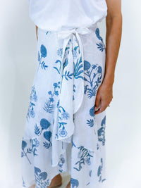 Erica Wilson Coast Wrap Skirt in bartletts floral blue - women's skirt - alternate view