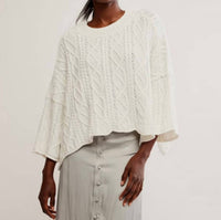 Free People - Washed Ashore Oversized Cotton Crewneck Sweater