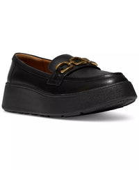 Fitflop - Women's F-mode Square-chain Leather Loafers