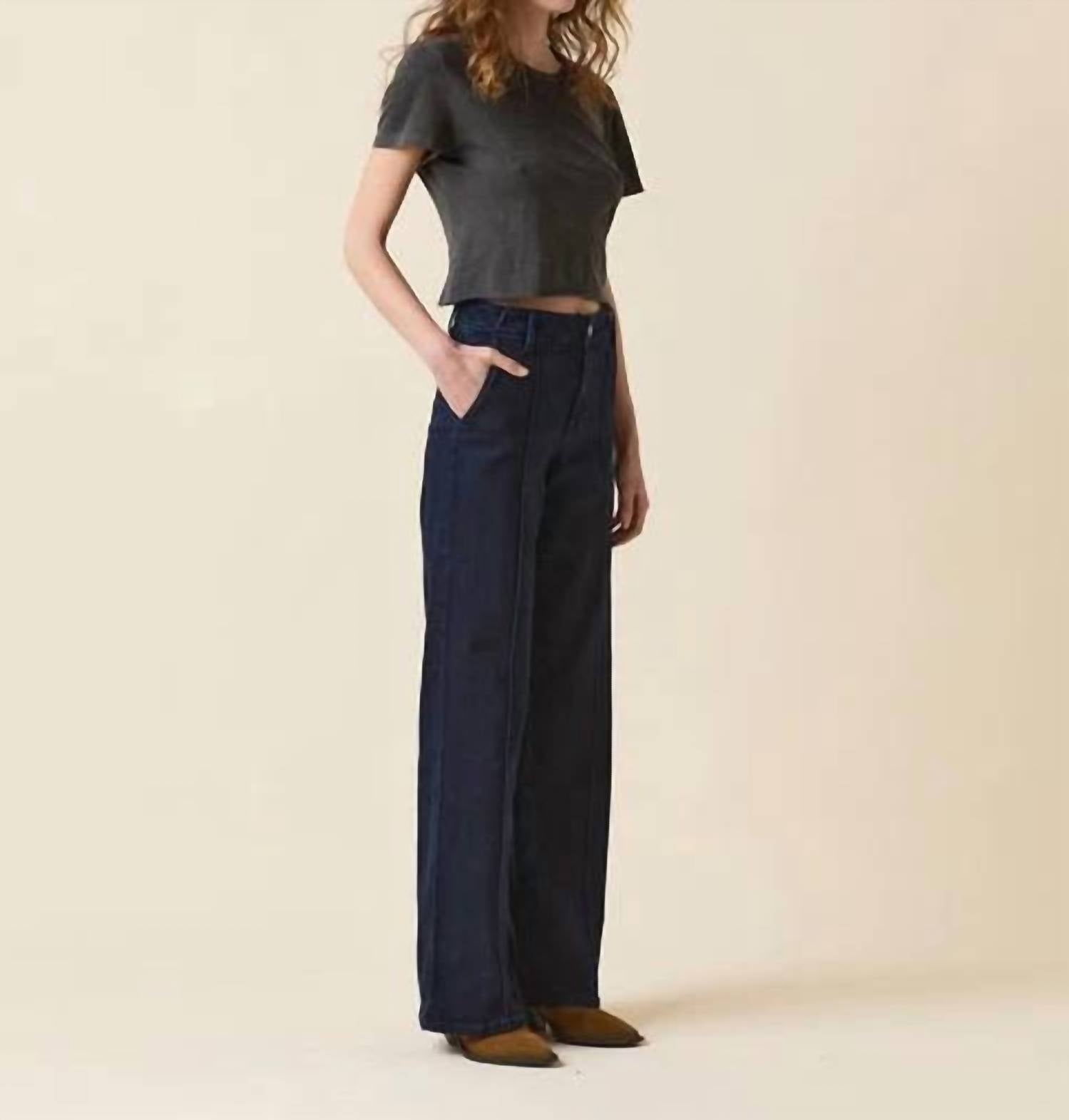 Le Jean - Pintuck Straight Leg Trousers