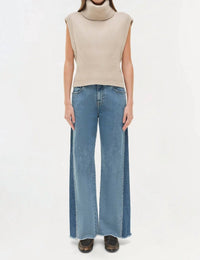 SIMKHAI Atlas Straight Leg Jeans in coney island clearwater - women's jeans
