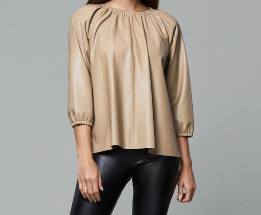 Dolce Cabo - Blakely Faux Leather Puff Sleeve Top