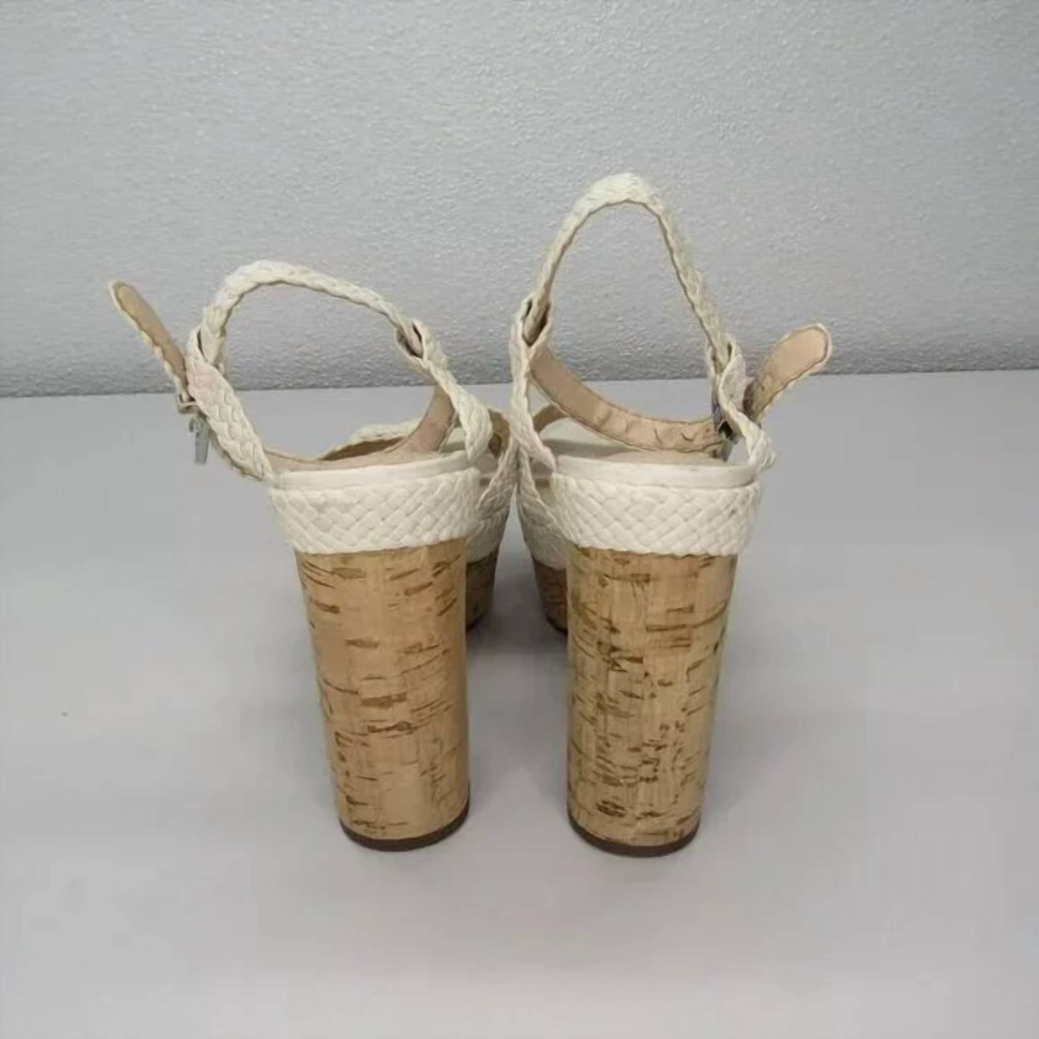 SCHUTZ Women's Platform Braided Strap Sandal in white - women's heels - alternate view
