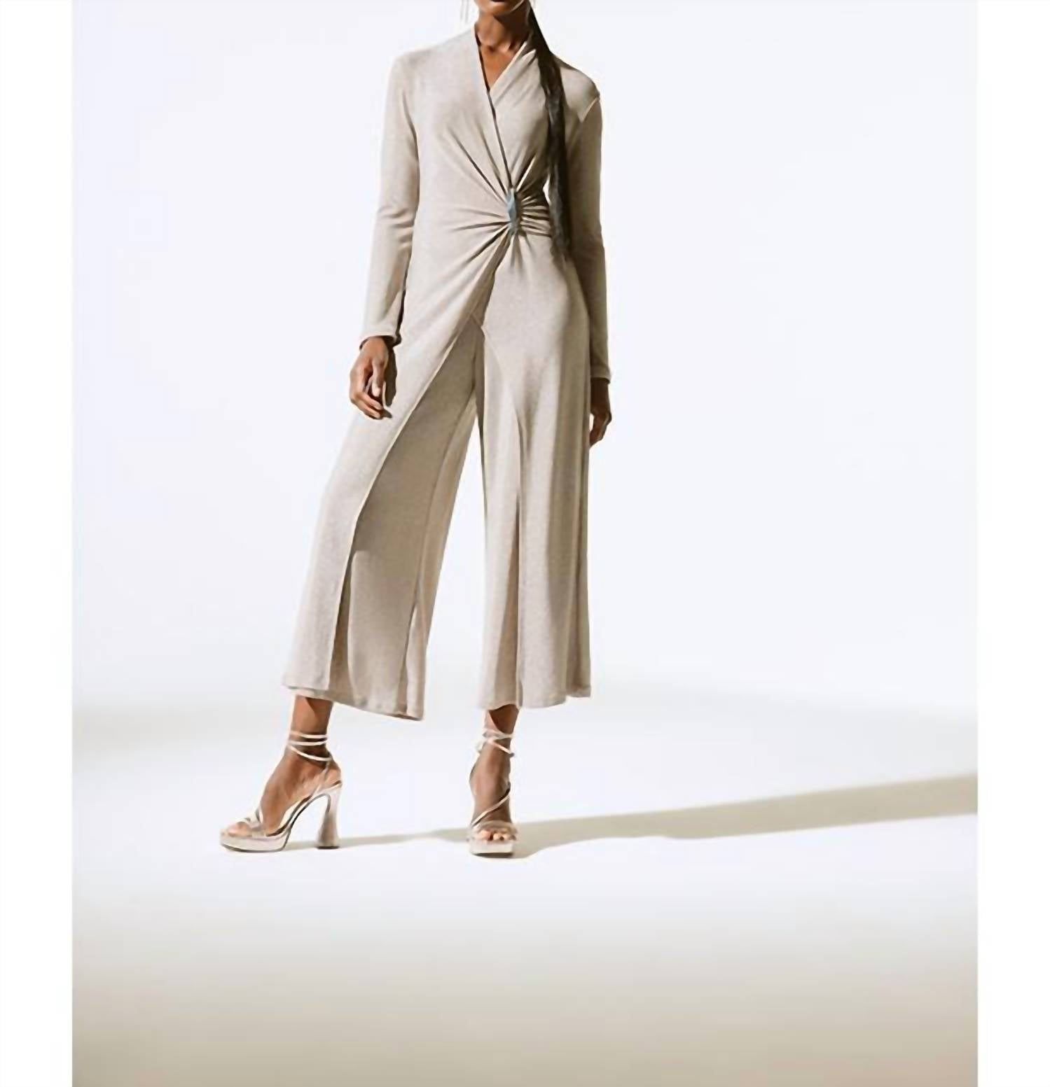 Joseph Ribkoff - Shiny Knit Wide Leg Jumpsuit