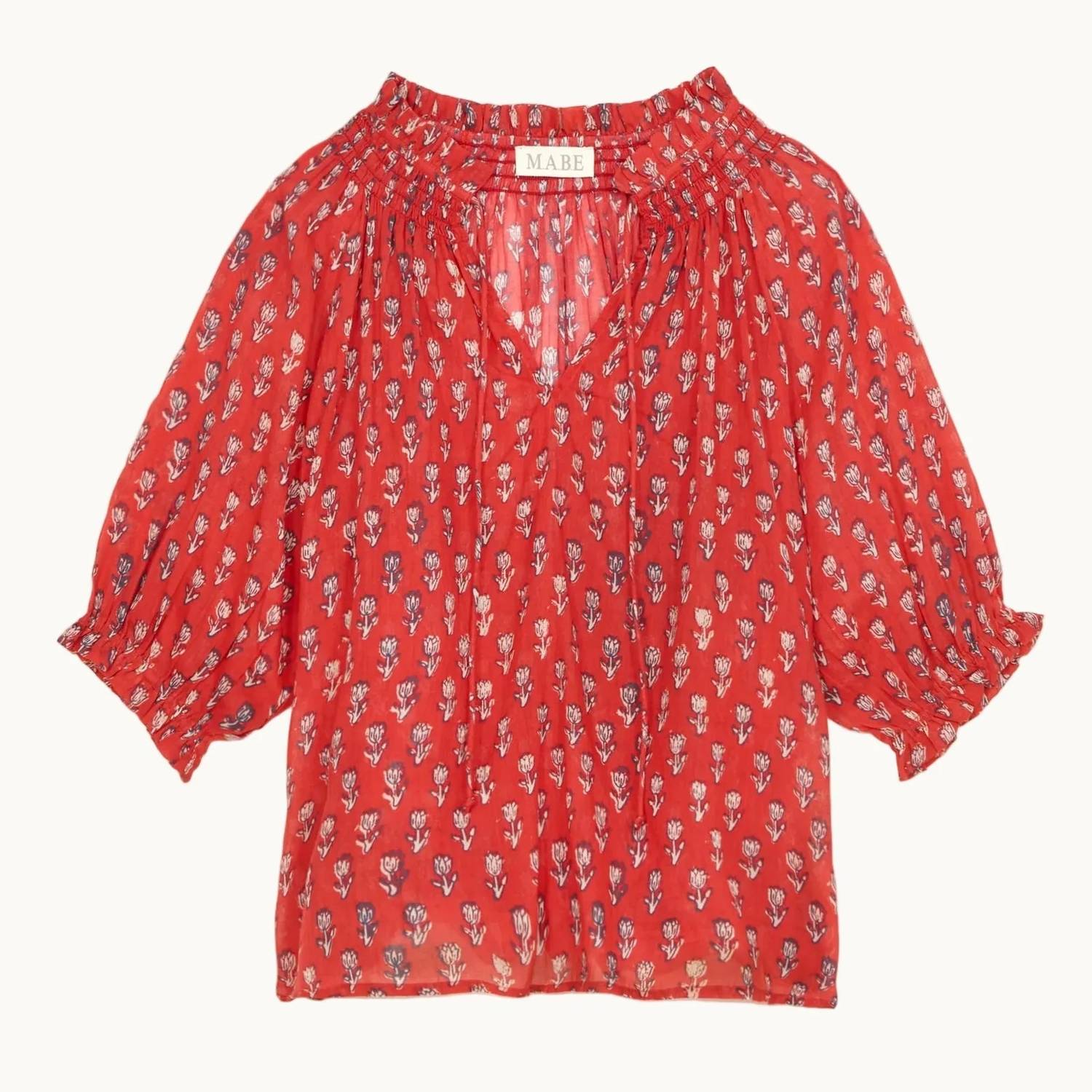 M.A.B.E. - Ari Print Short Sleeve Top