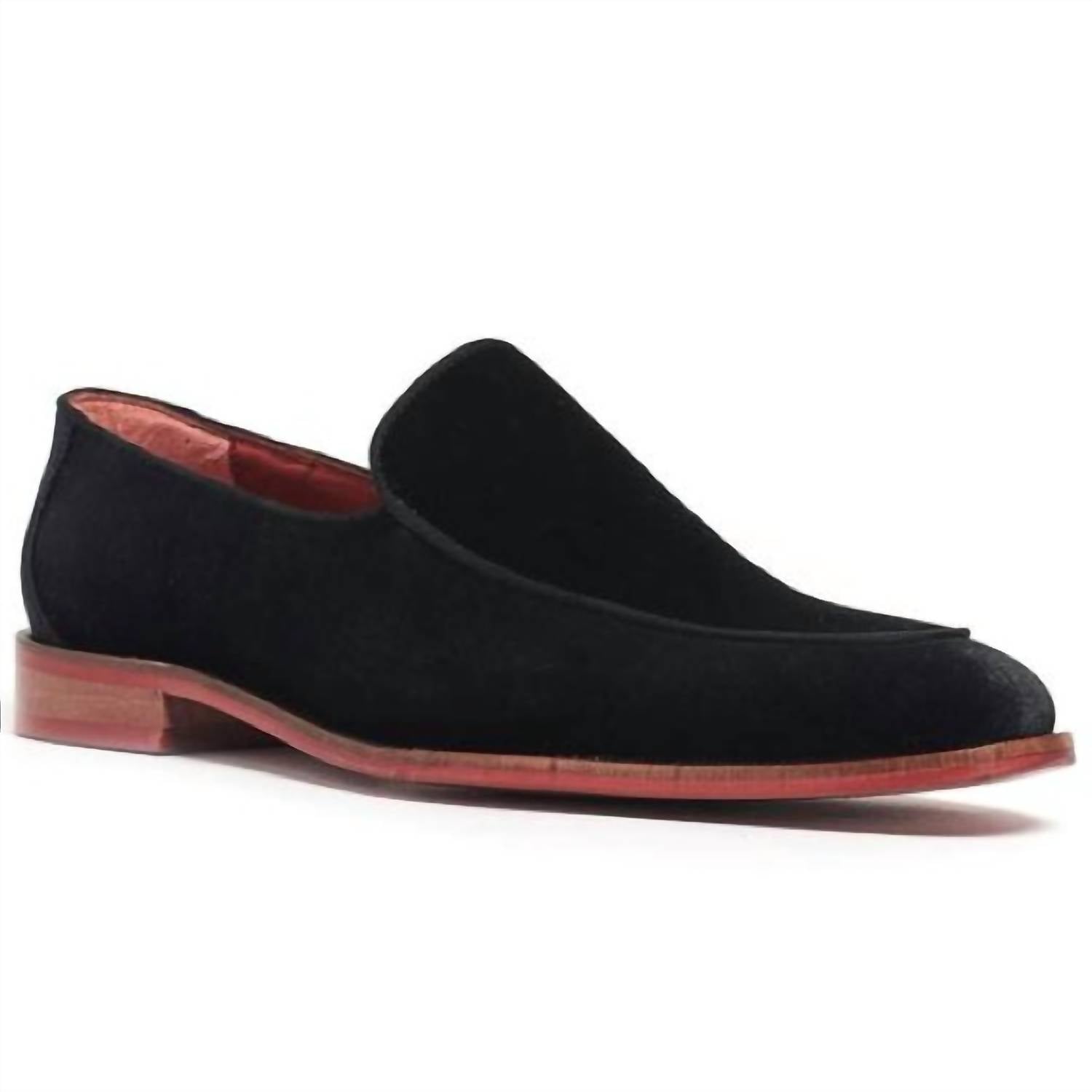 Carlos By Carlos Santana Men's Black Prince Velvet Loafers - men's loafer