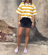 Buttermelon - Blake Striped Oversized Polo Shirt