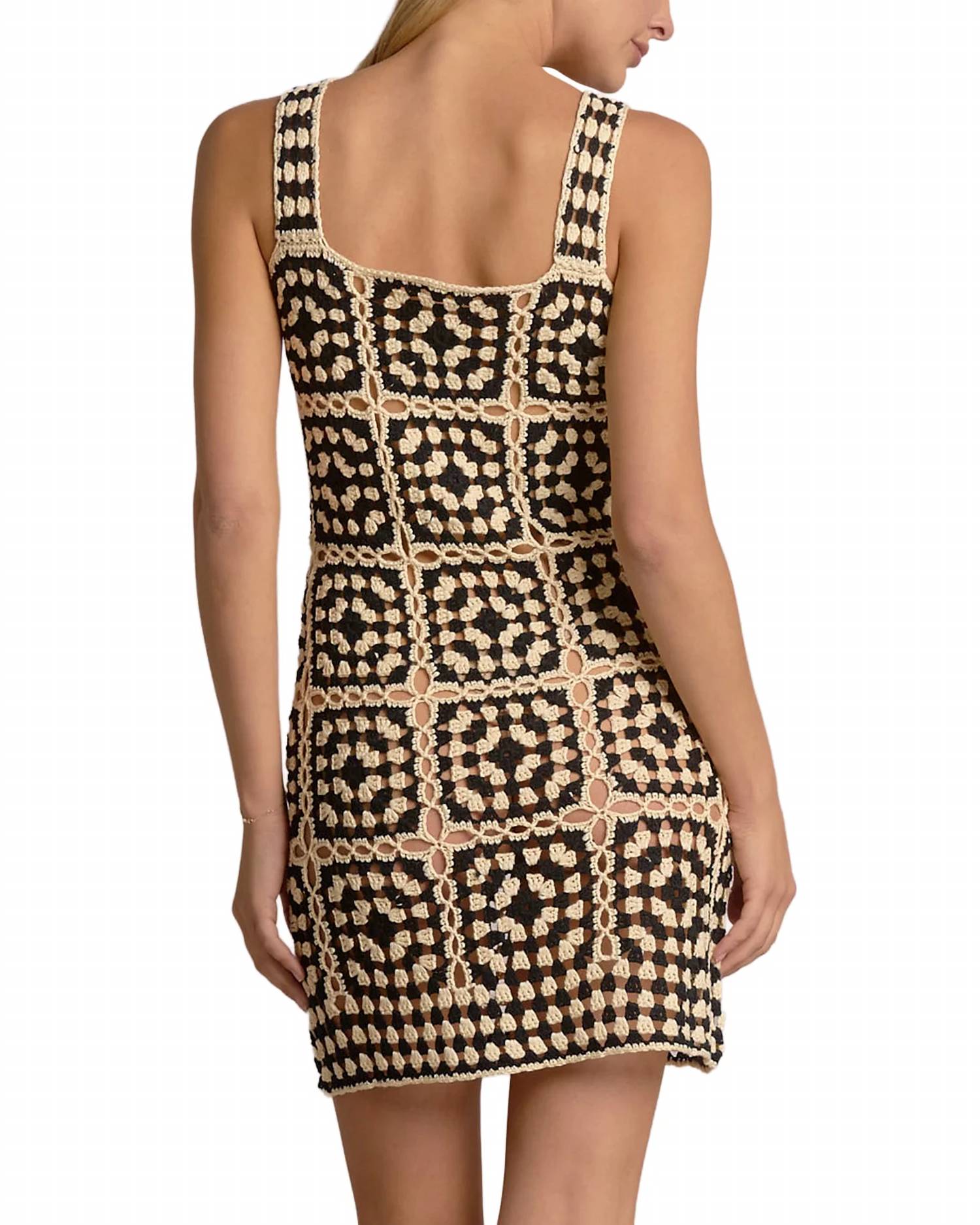 Elan - Crochet Square Neck Swim Cover Up Dress