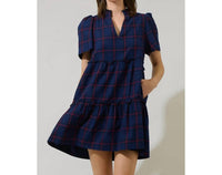 Sugarlips - Holbrook Plaid Amelia Tiered Babydoll Short Sleeve Dress