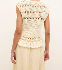 Marie Oliver Mira Crochet Top in vesper 1 - women's tank top - detail view