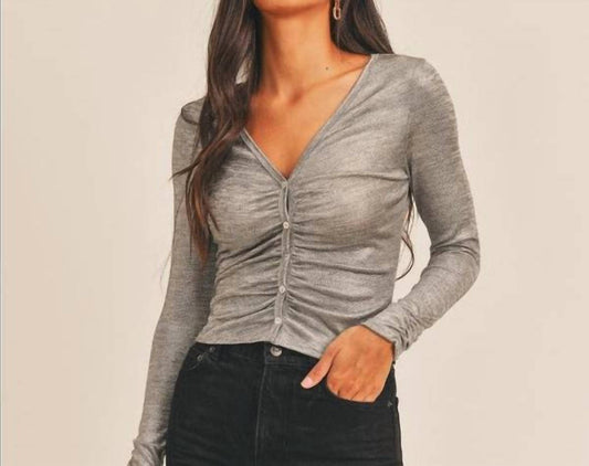 Sage The Label - Dayna Ruched Button Down Top