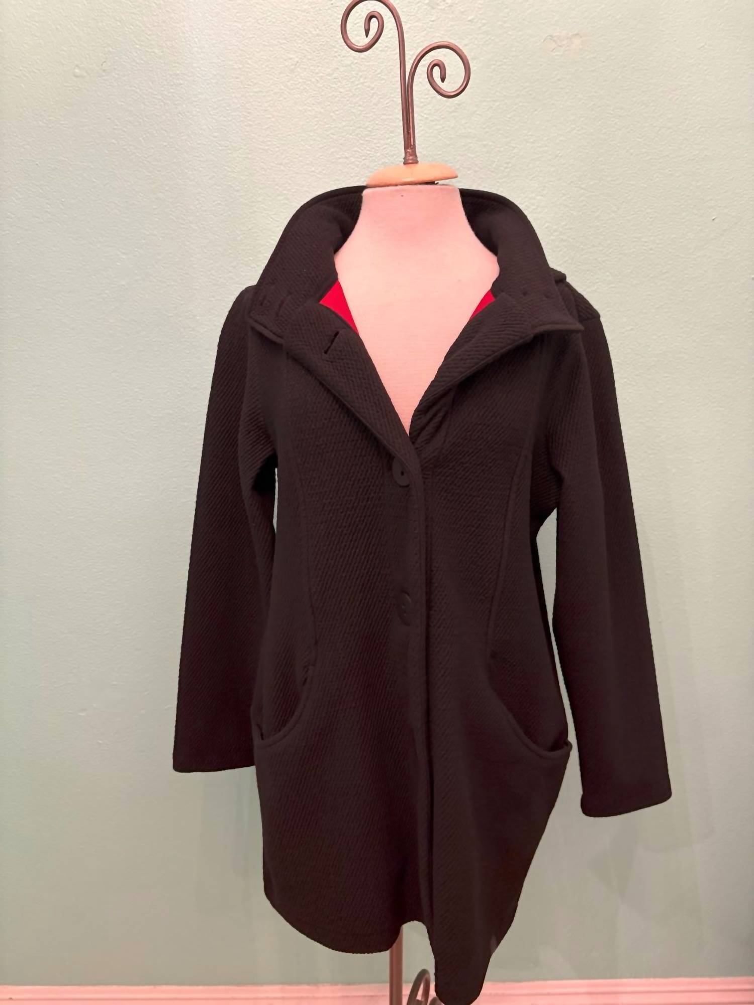 Dolcezza - Women's Long Knit Coat With Hood