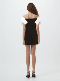 French Connection - Velvet Carey Satin Bow Mini Dress