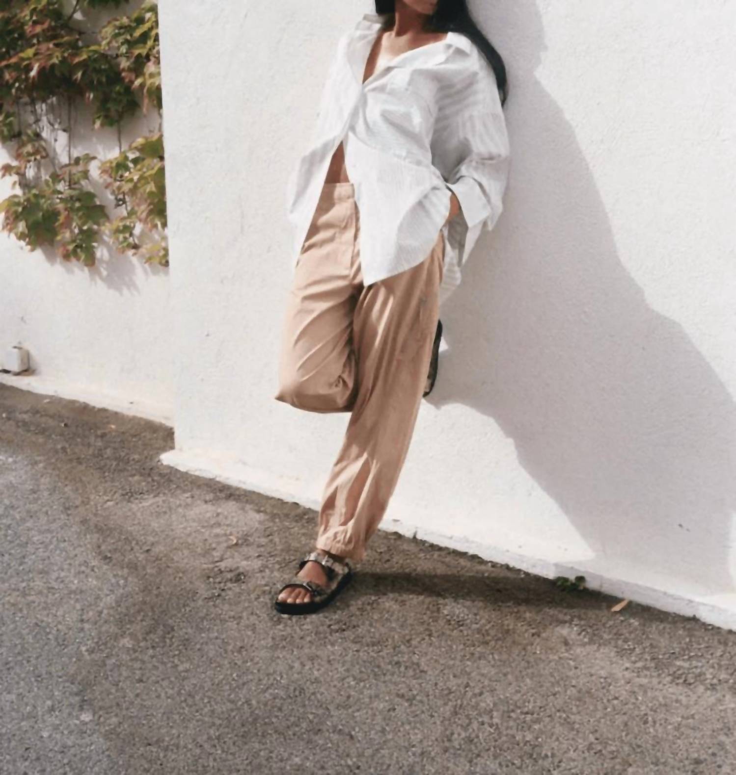 Rabens Saloner Bobbie Striped Oversized Button Down Shirt in dirty chalk stripe - women's shirt - view 4