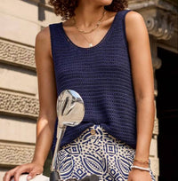 Tribal - Crochet Scoop Neck Tank Top
