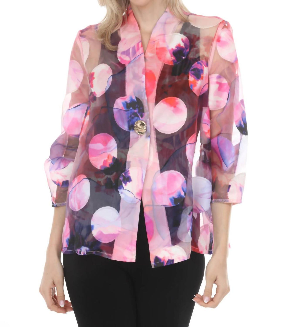 Joseph Ribkoff - Polka Dots Sheer Jacket