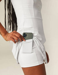 BEYOND YOGA Spacedye Court Appeal Mini Dress in cloud white - women's dress - alternate view