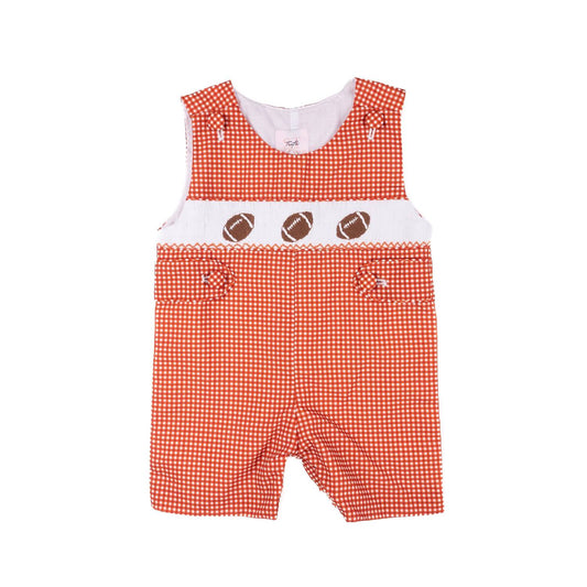 Teeta - Girl's Gingham Smocked Football Henry Jon Jon