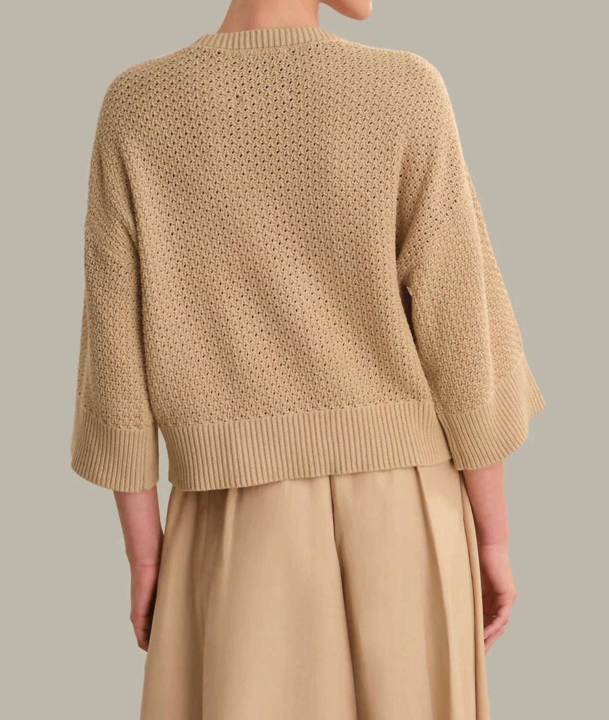 525 America - Suki Pointelle Cotton Oversized Sweater