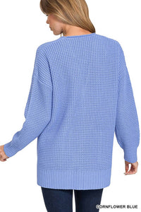 Vanilla Monkey - Low Gauge Waffle Open Cardigan Sweater