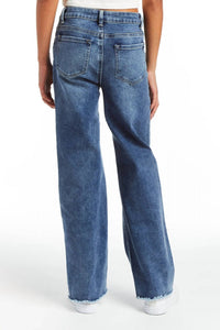 Tractr - Girls Swiftie Crystal Slit Straight Leg Jeans