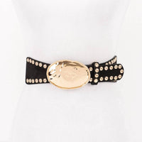 3Am By H&D Accessories - Women's Studded Faux Suede Elastic Belt