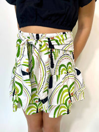 SANDY LIANG Kid's Sunset Palm Tie Mini Skirt in multi - kids' skirt