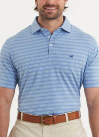 Southern Marsh Maybourne Featherlight Stripe Polo Shirt in lilac mint - men's shirt