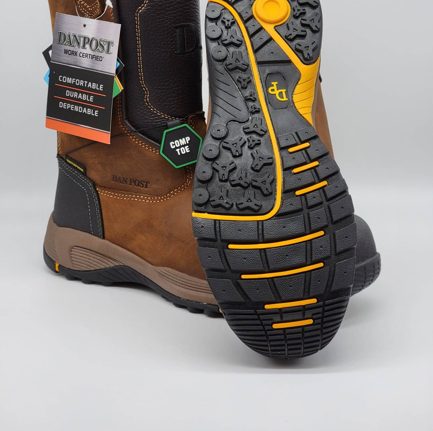 Dan Post. - Men's Composite Toe Round Toe Slip On Closeout Boots