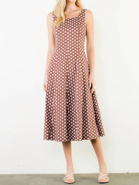 THML Polka Dot Midi Dress in brown - women's dress - view 6