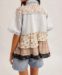 Hem & Thread - Wildflower Patch Denim Top