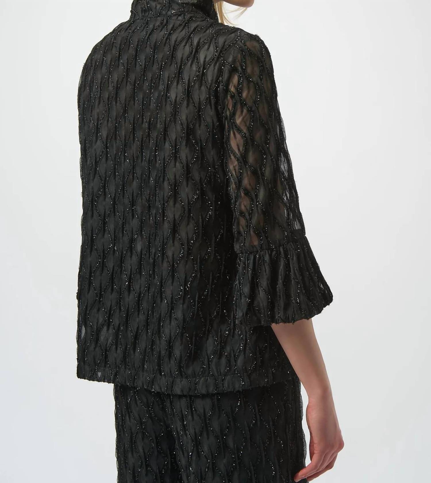 Joseph Ribkoff - Cascade Print 3/4 Sleeves Trapeze Jacket