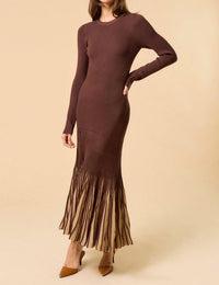 Lalavon - Long Sleeve Maxi Dress