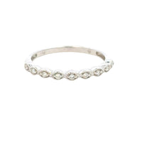 Aamiaa - 0.09 Carat Natural Diamond Milgrain Bezel Band - Size 6.5