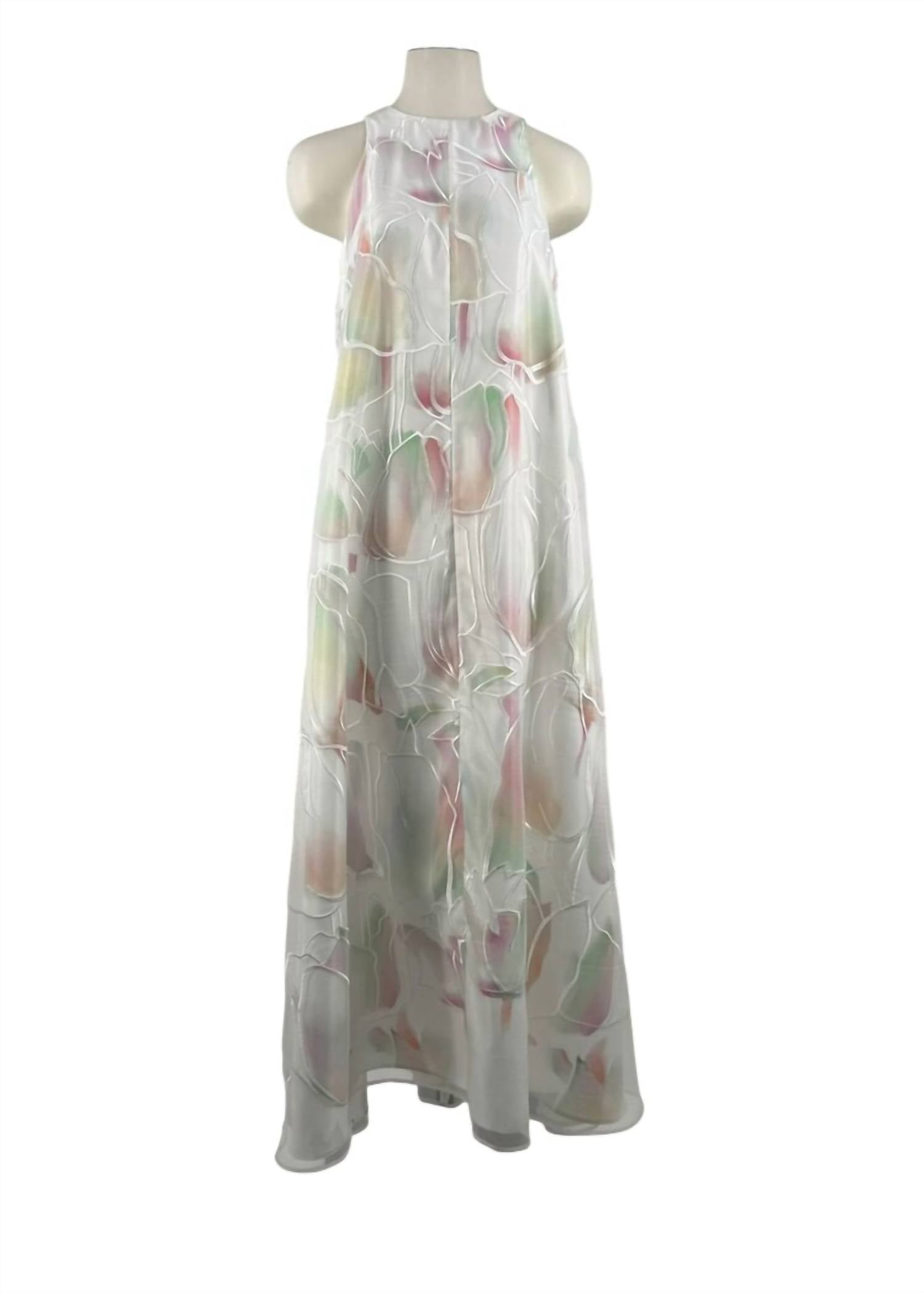 DiOMi Women's Embroidered Tulip Sleeveless Maxi Dress in white - women's dress