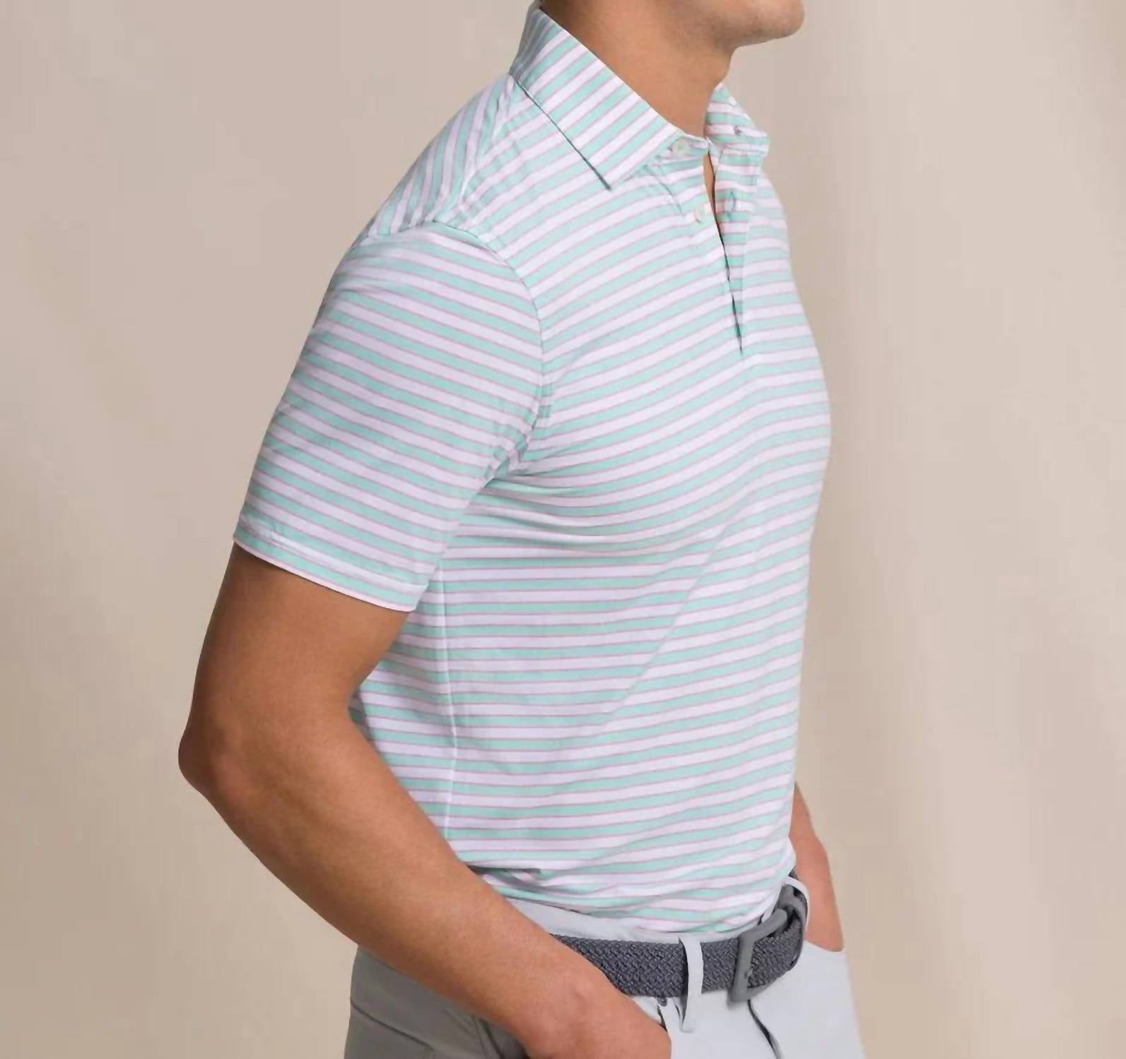 Southern Tide - Water Way Stirpe Coastal Breeze Performance Polo