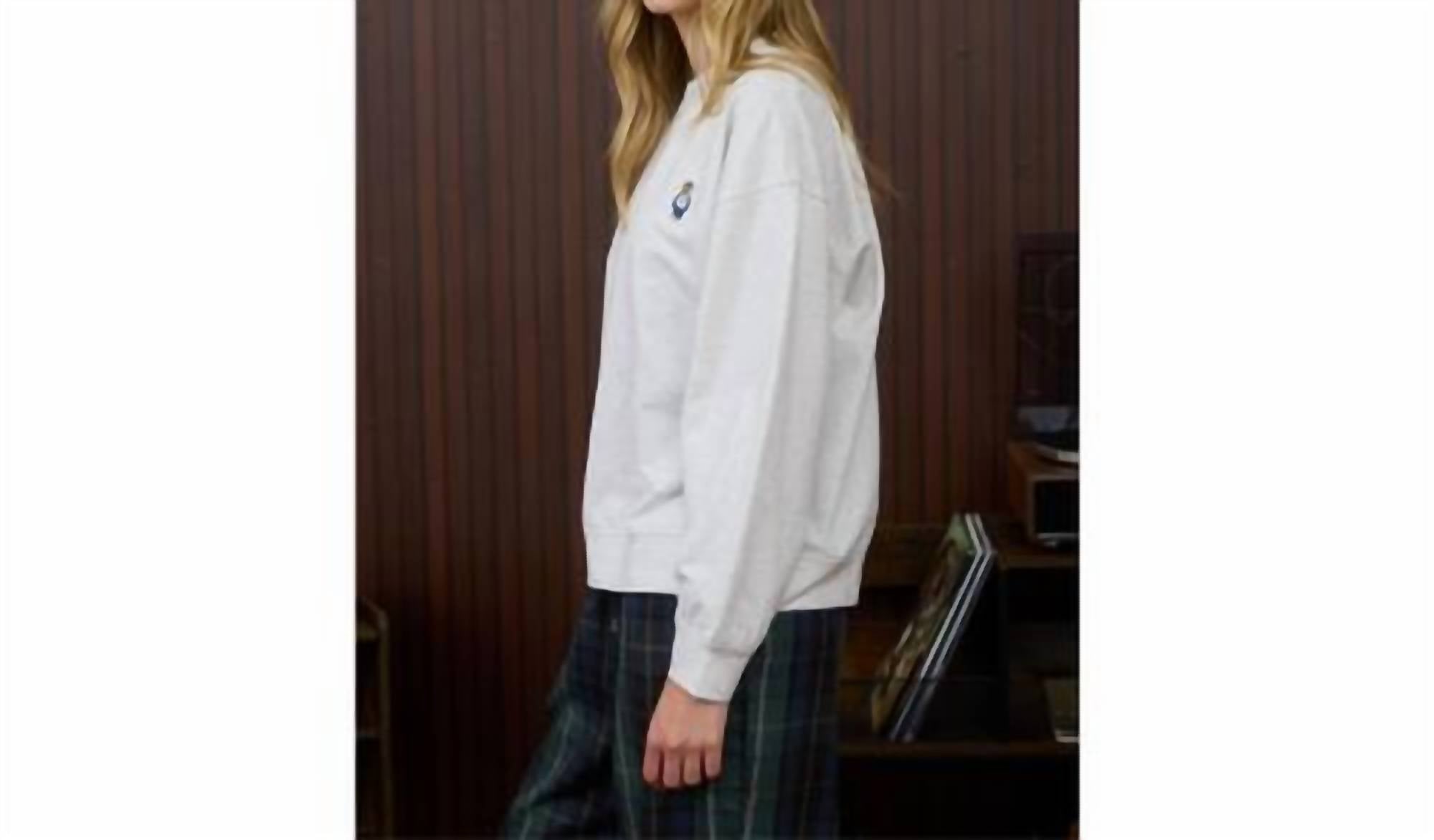 Blu Pepper - Teddy Embroidered Pullover Sweatshirt