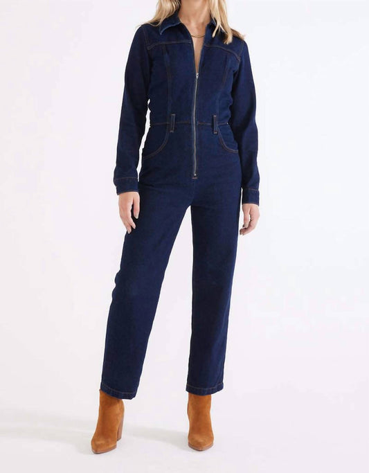 Etica - Farrah Zipper Front Denim Jumpsuit