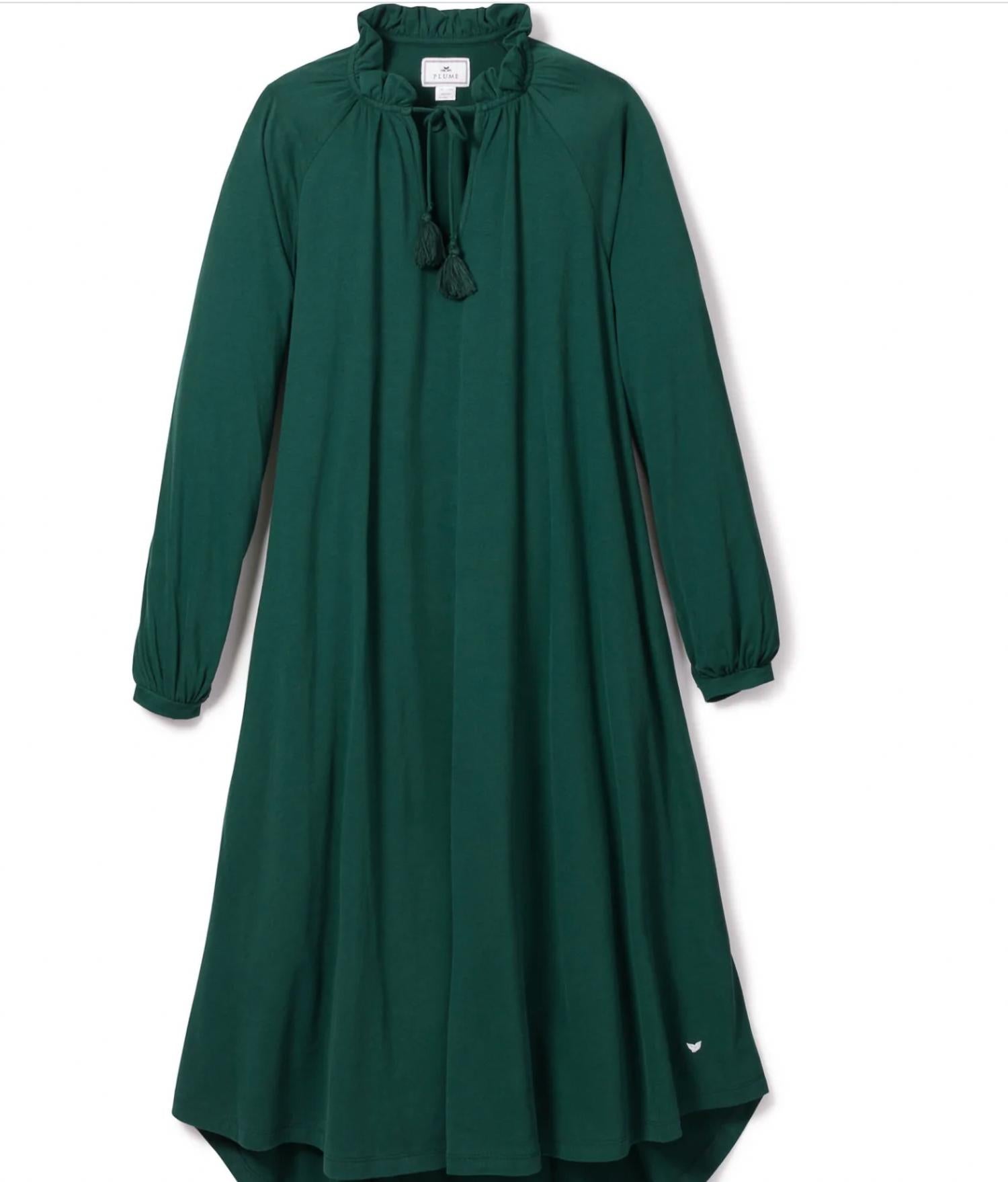 Petite Plume - Women's Luxe Pima Cotton Garbo Long Sleeve Nightgown